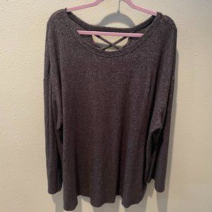 Motherhood Maternity Gray Long Sleeve Sweater, NWT, Size 3X w/cutout back detail